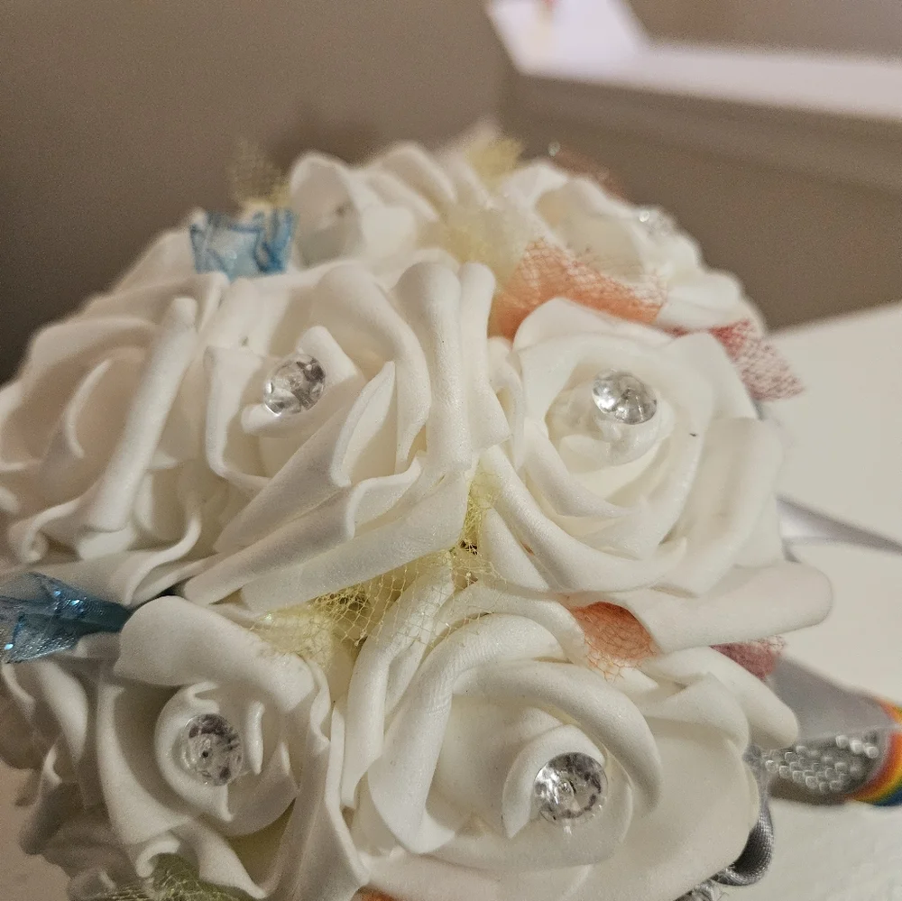 Rainbow artificial flower bouquet